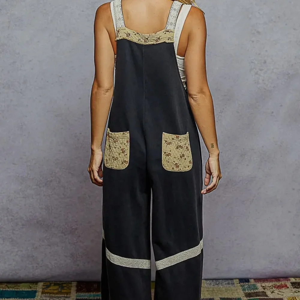 POL Two-Tone Black and Cream Jumpsuit - Picture 2 of 3